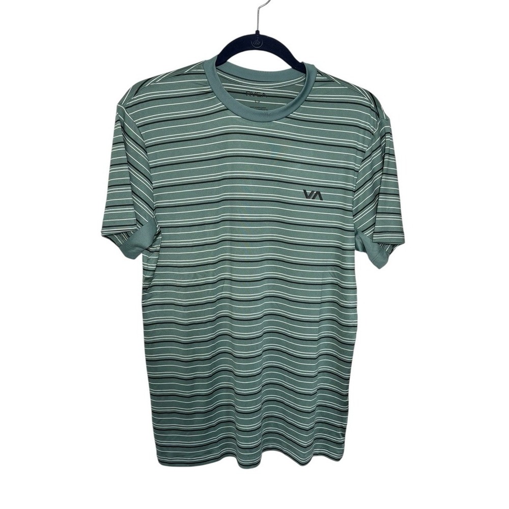 RVCA‎ Sweep Striped Crew T-Shirt Size Small NEW Green